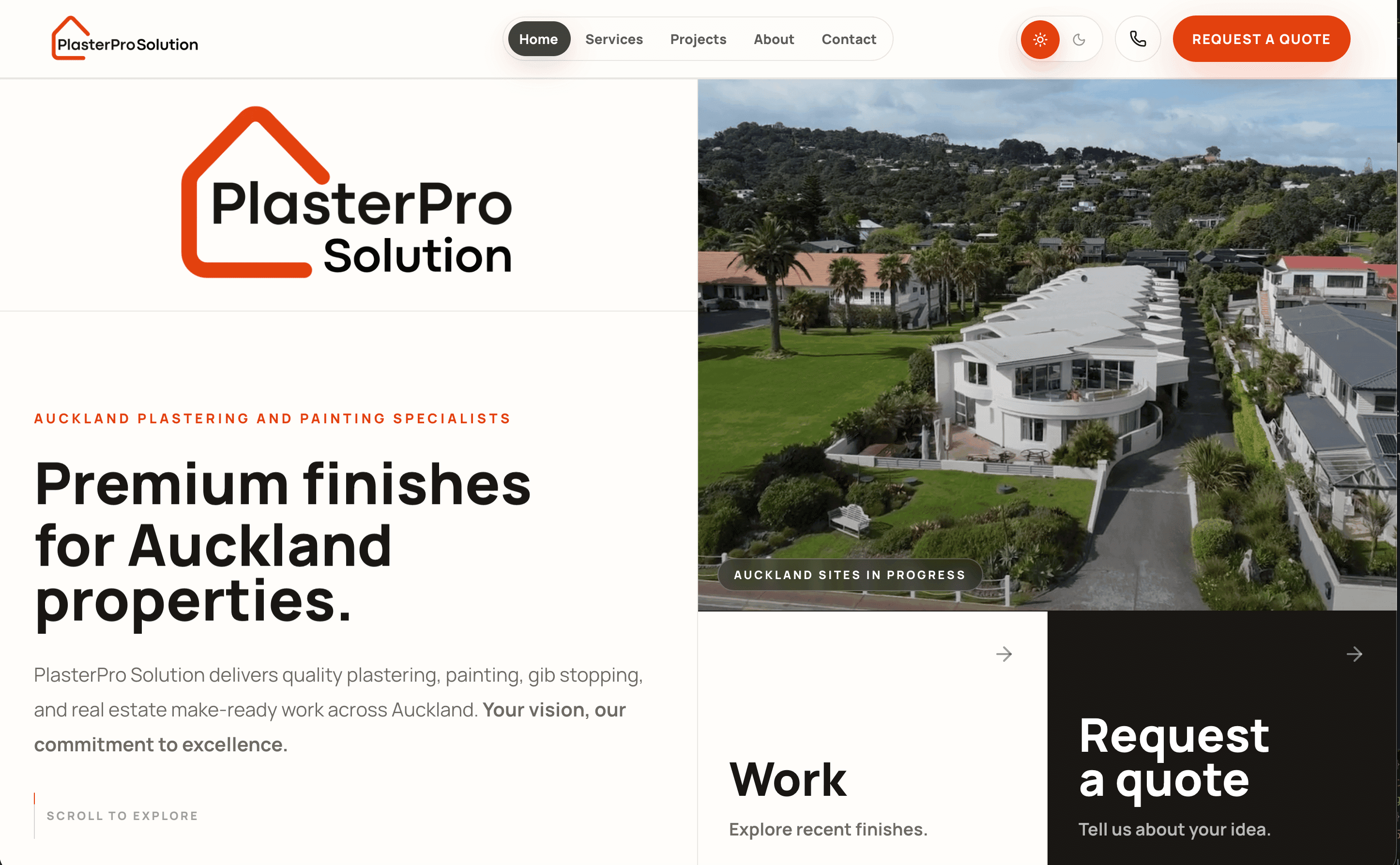 New PlasterPro Solution website screenshot after the Nodo redesign.